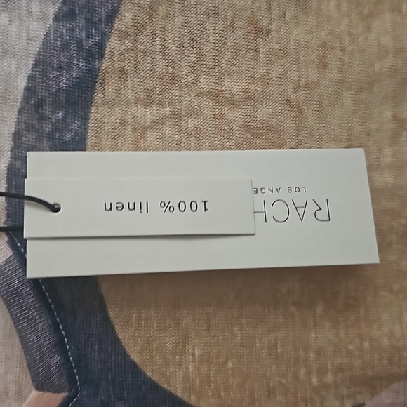 Rachel Zoe Womens 100% Linen Top Multi Color Short Sleeve Artsy Casual S-M - Picture 3 of 7